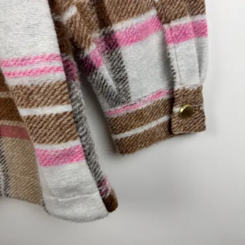 Joie Plaid Button Front Shacket Size Large Wool Blend Fall Streetwear Trendy - Image 4