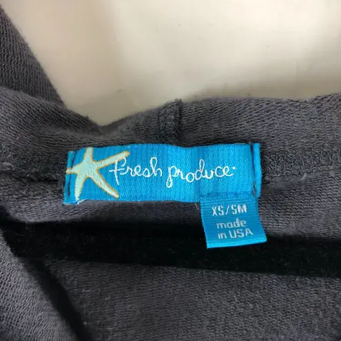 Fresh Produce Womens Hoodie Pullover Oversized Hi Low Hem Stretch Gray XS/S