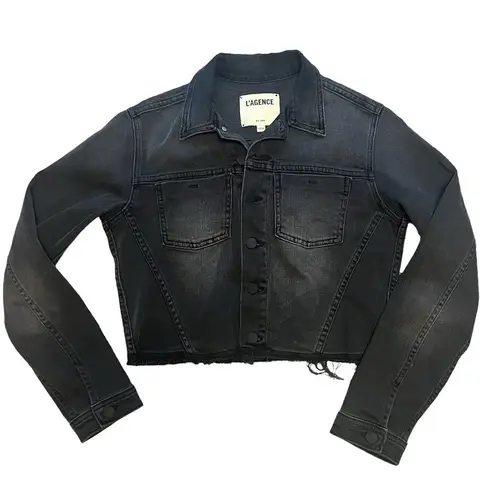 L'Agence Lace Up Denim Jacket and Skirt Set