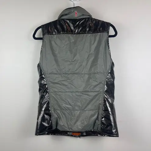 Frauenschuh Vest Women Small Gray Black Cardi Nylon Outdoor Quilted Puffer Retro