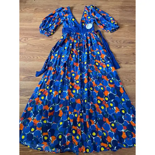 STAUD Affogato printed crepe de chine maxi dress size 4 / small