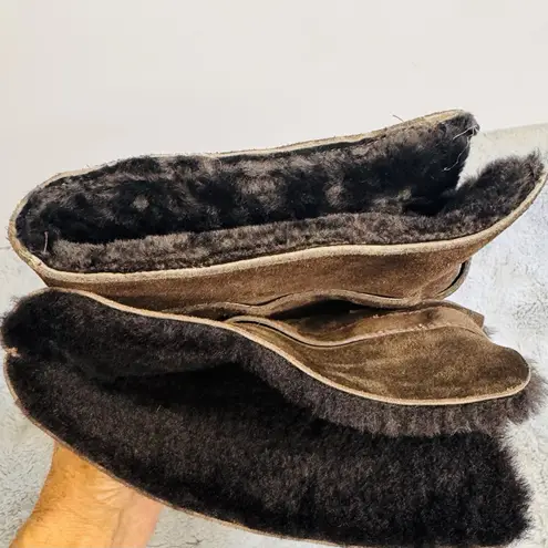 Rockport Katja Shearling Boot Size 7 Dark Brown Grommet Accent & 1" Platform