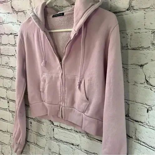 Brandy Melville  Rare Cropped‎ Hooded Sweatshirt Lavender Color