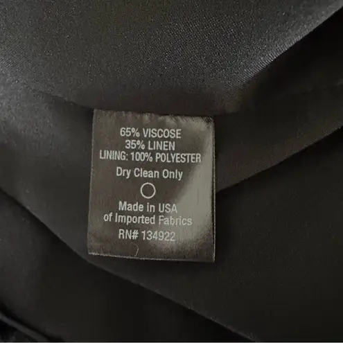 Emerson Fry Linen Blend Tie Shoulder Mod Top Minimalist Tank Blouse Black XS