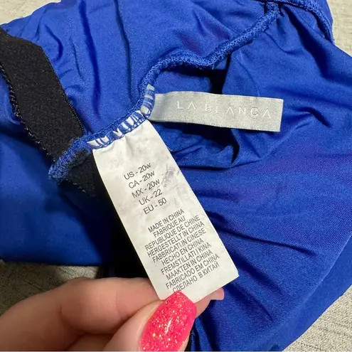 La Blanca Island Goddess Lingerie One Piece Swimsuit Sapphire Blue Plus Size 20W