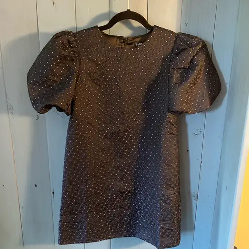 Bardot Junior Giselle Navy Blue/Silver Embroidered Mini Dress | Size 14