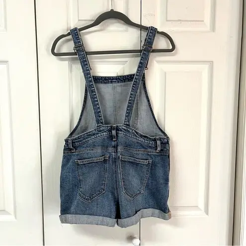 Old Navy Denim Distressed Shortalls Jean Cuffed Short Bib Overalls Size Small