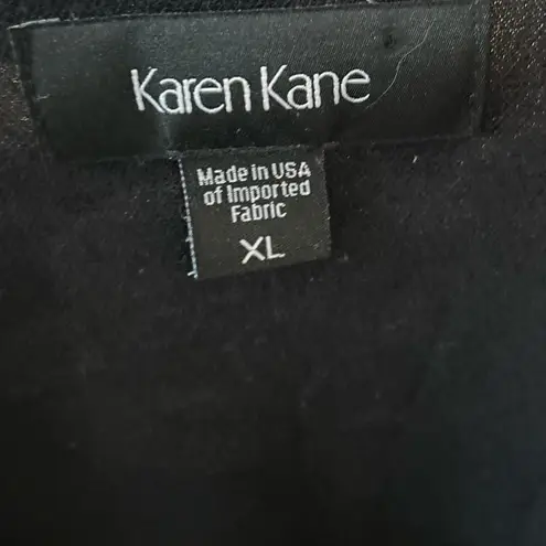 Karen Kane Black Floral Bell Sleeve V Neck Flared Dress Womens XL