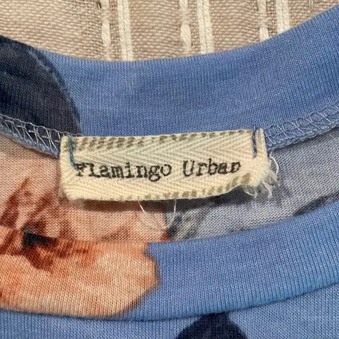 Flamingo Urban Blue Floral Empire Waist Dress Small