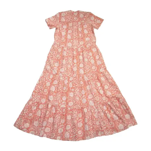 NWT Marea by Liz Joy Olympia Kaftan in Sorbet Blockprint Cotton Maxi Dress S