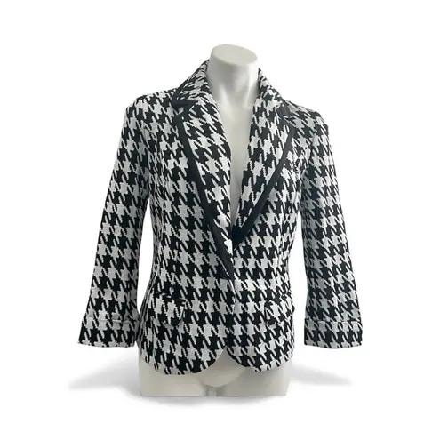 Catherine Malandrino Black and White plaid Houndstooth Blazer NEW