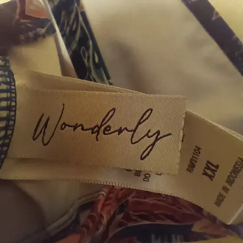 Wonderly Floral Ruffle Bikini Top-Size XXL-Daydream-Lined-Adjustable Strap