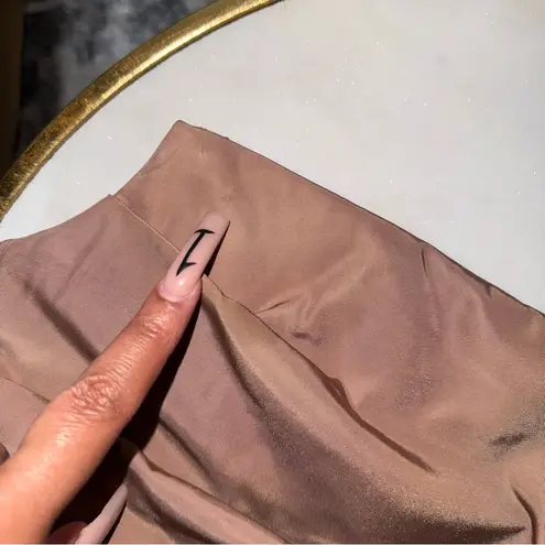 H:ours Ariella Corset Top Khaki Brown Ruched Strapless Boned Bodice