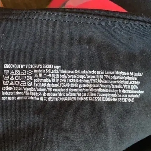 Victoria Sport Y2K Black Pocket Leggings Drawstring Cropped Fit Workout Gym S