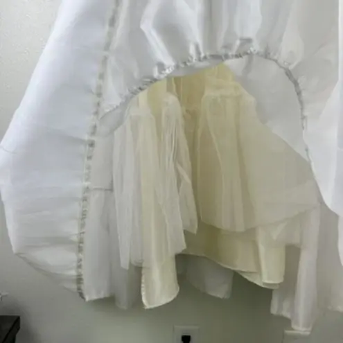 Under Cover Sz 11 Vintage Petticoat White Full Length Tiered Tulle Ruffle Skirt