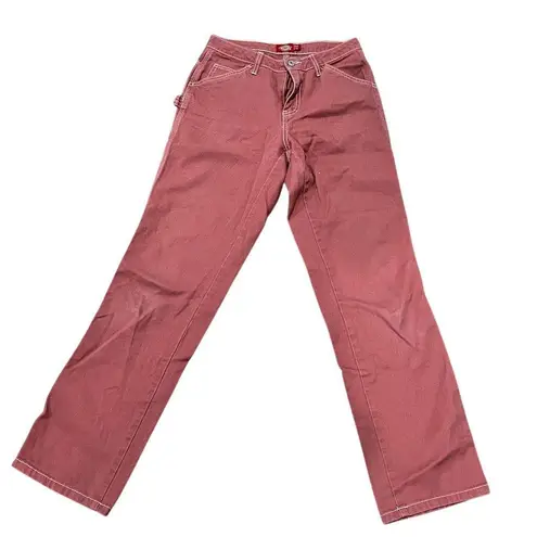 Dickies Women's Carpenter Pants Orange Utility Pockets Size 0 Casual