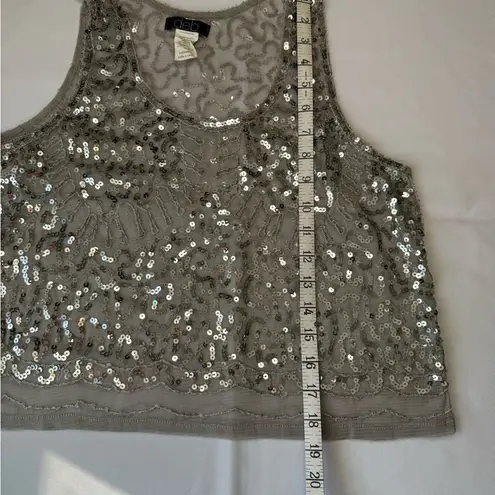 Deb Gray Sequin Crop Tank Top Size L