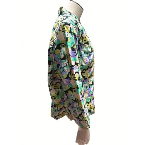 Christopher & Banks  Abstract Stretch Button Up Jacket Size L