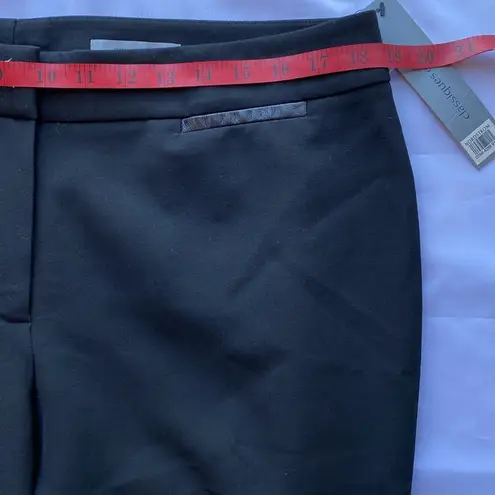 Classiques Entier NWT 🖤 Stretch Front Zip Casual Dress Pants/Leather Trim Flare