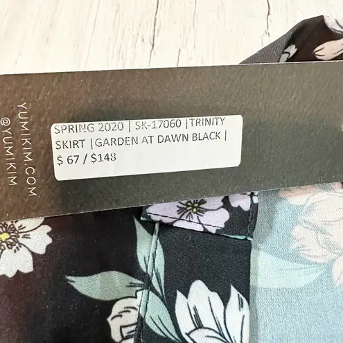 Yumi Kim Black Trinity Floral Print Relaxed Fit Midi Skirt Size Small