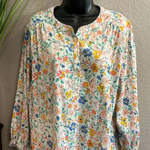 st. john's bay #371 St. John’s Bay, floral tunic, long sleeve top size XL