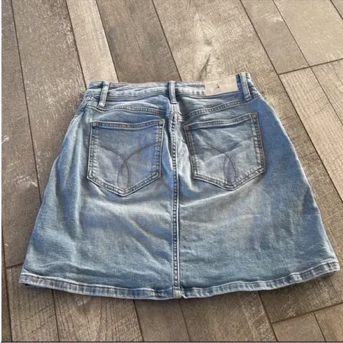 Calvin Klein Size 27 Distressed Y2K 90s Denim Skirt