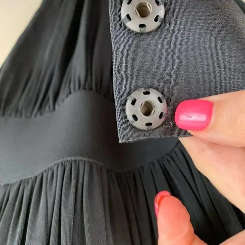 All Saints Taka Flexile Strapless Draped Black Mini Dress