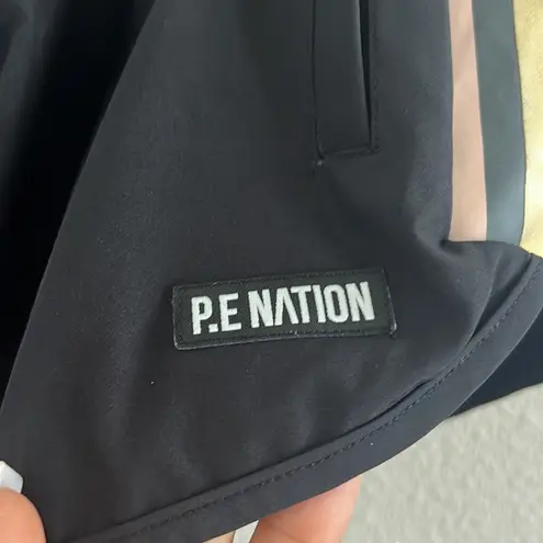 PE Nation In Goal Short Black Pink Gold Athleisure Activewear Sporty Pull On S