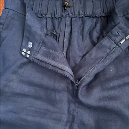 Quince 100% European Linen Pleated Trouser Women’s Size 8 Deep Navy Blue