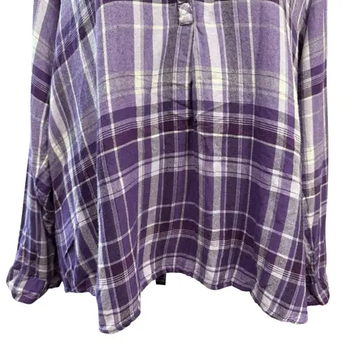 Rebecca Malone Plaid Button-Up Shirt Size 3X Purple