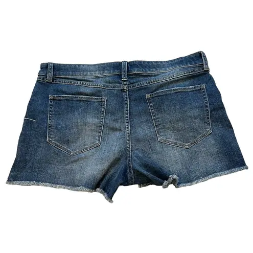 New York & Co. Soho Jean Shorts Fringe Hem, Sz 14