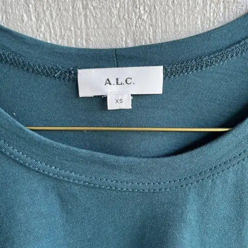 ALC Frank A.L.C. Karlie Puff Sleeve Cotton T-Shirt in Dark Teal Size XS