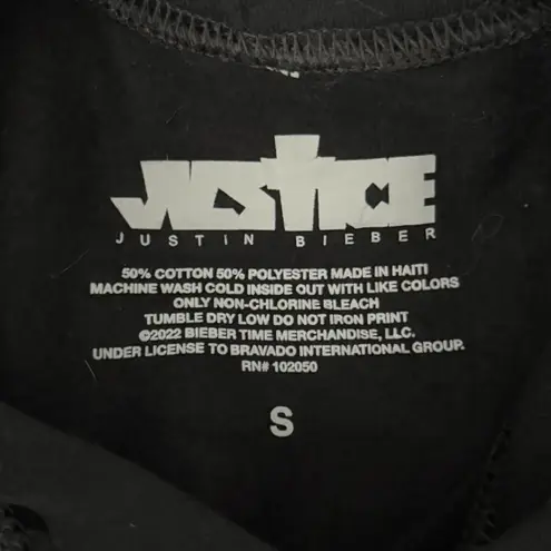 Justin Bieber  Shirt Womens Small Black Justice World Tour Cross 2022 Casual‎