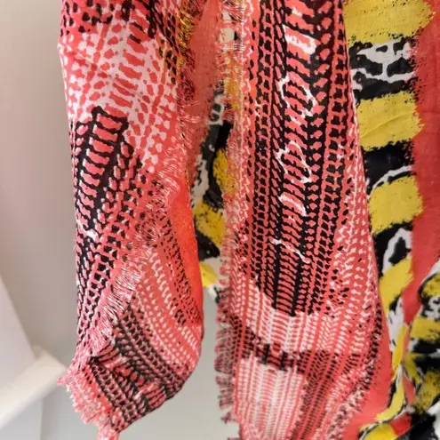 Sandy and Sid Lightweight Patterned Wrap Coverup One Size Fits All Black