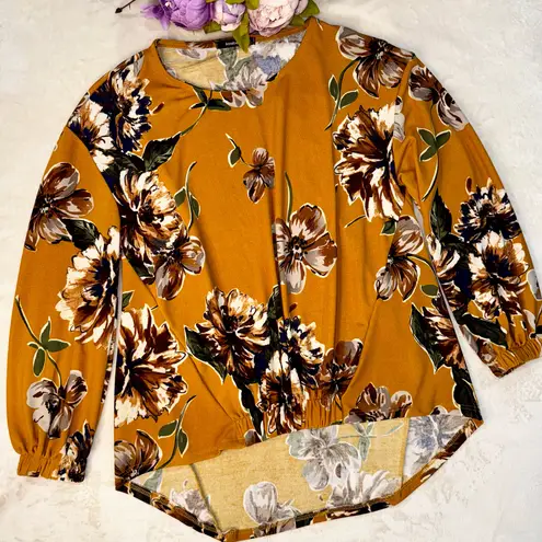 Anabelle's Boutique Mustard Floral Print Top