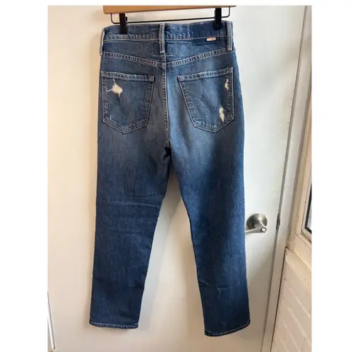 MOTHER Superior The Pixie Tomcat Ankle Jeans 27 Boho Distressed layered timeless Blue