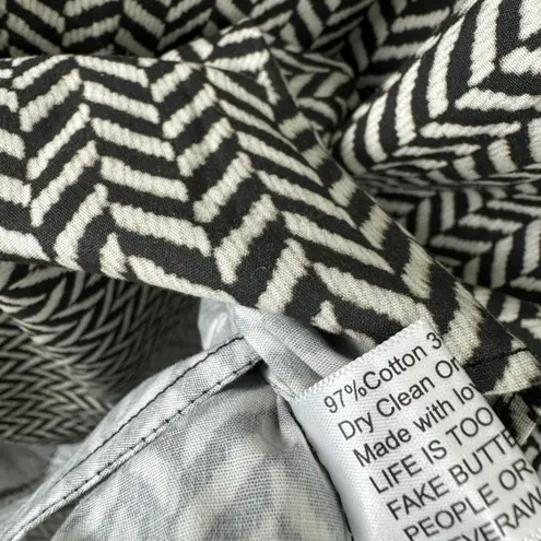 $288 Never A Wallflower Women's Size L Vicki Short Sleeve Dress Desert Chevron‎ Black Size L