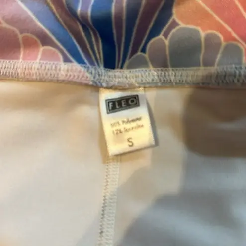 Fleo Pink, Blue & Purple Mermaid Shell Print Low Rise Activewear Shorts Sz S Pink