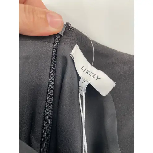 Likely  Midi Fina Black One Shoulder Mermaid Cocktail Dress Size 2 NWT