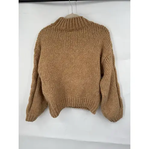 Petal + Pup Pullover Mock Neck Sweater Women S/M Golden Tan Granolagirl Boho Size M