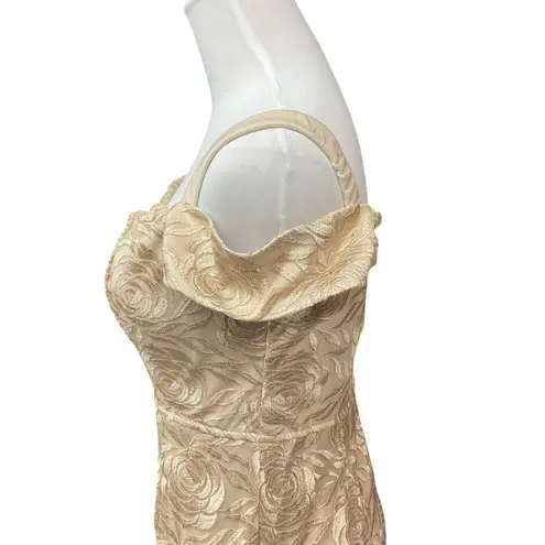 Maniju Floral Sleeveless Tiered Mermaid Style Skirt Prom Dress Size Medium NWT