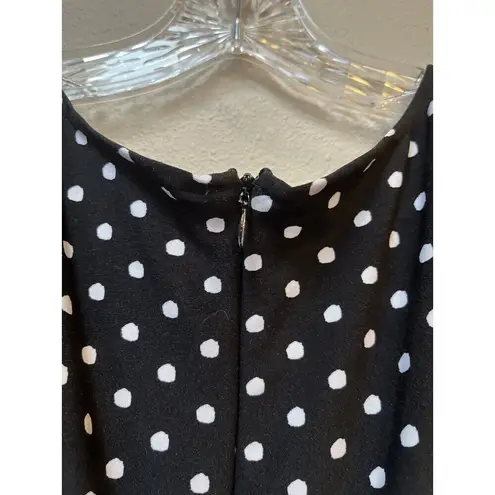 Danny & Nicole Black White Polka Dot Fit & Flare Sleeveless Midi Dress Size 10