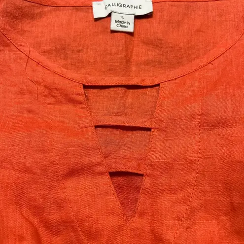 CALLIGRAPHIE 100% linen blouse Size L Size L