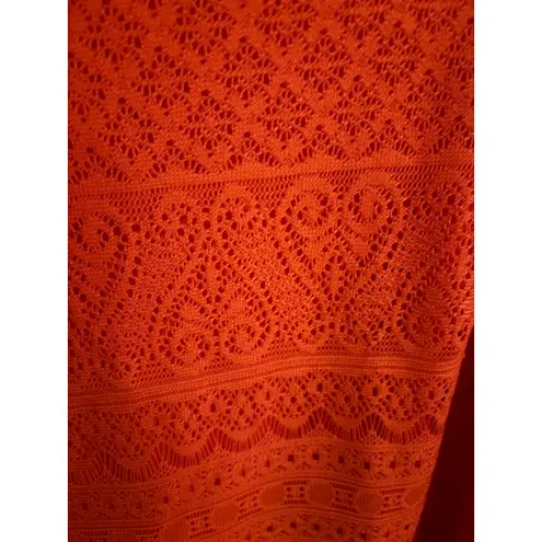 London Times Red Crochet Lace Dress US 16 UK 20 EU 48 Short Sleeve - Image 2