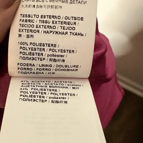 Pinko GAFF ABITO Fuchsia Ruffle Midi Dress IT 38 US 2 Elegant Cocktail Pink