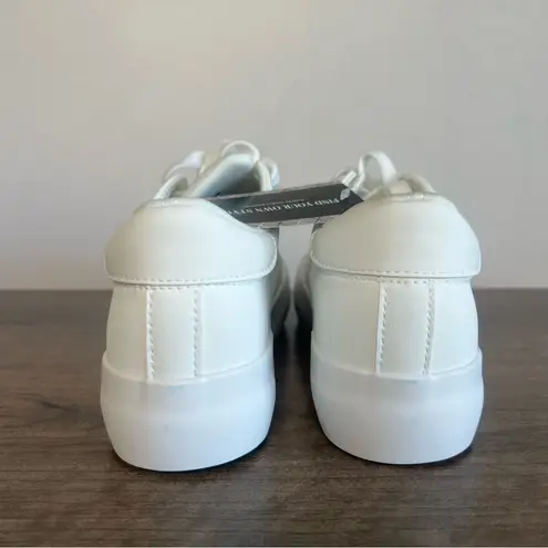 JABASIC Classic Lace Up Platform Floral Print Women's Shoe Size 8 #B1649A White