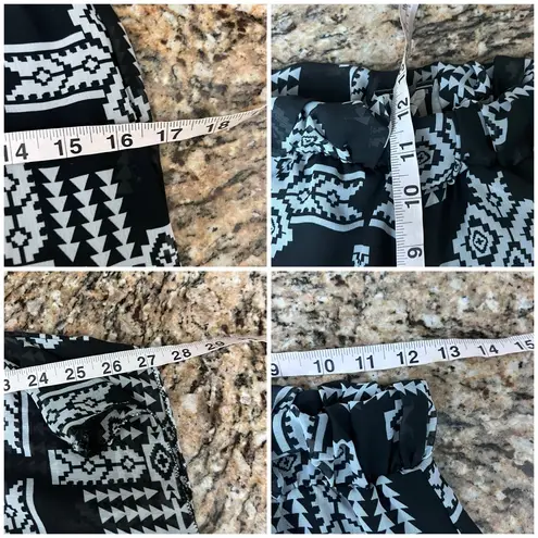 Moa Moa MOA Aztec Tribal Wide Leg Sheer Pants Boho Hippie Beach Coastal Western M