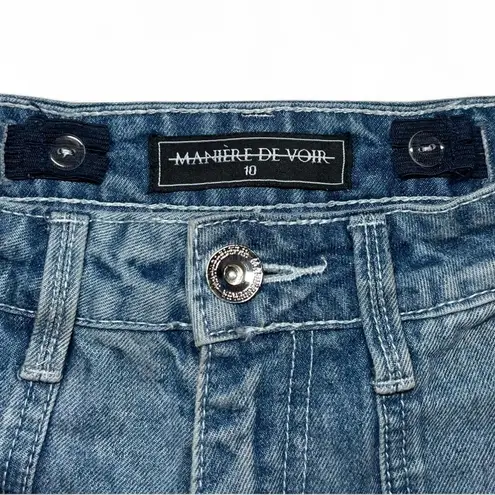 Maniere De Voir Manière De Voir Light Wash Cargo Jeans Size 10 High Rise 100% Cotton
