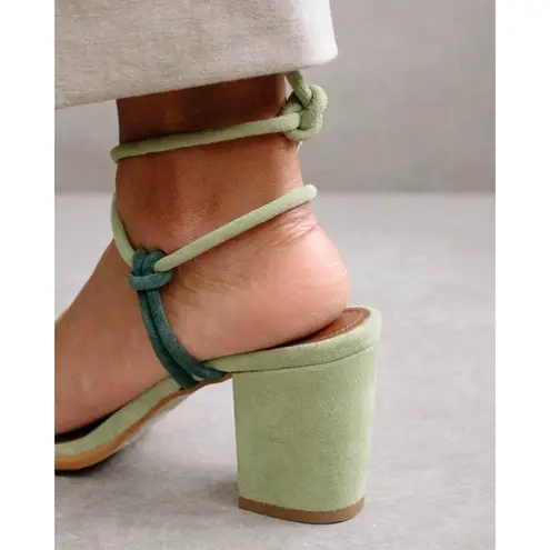 ALOHAS Grace Bicolor Green Leather Sandals Size 6.5