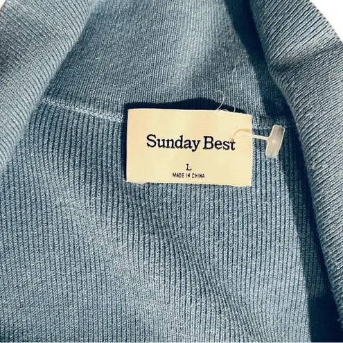 Aritzia Sunday Best Barrymore Dress Long Sleeve Blue MiniSize L Size L